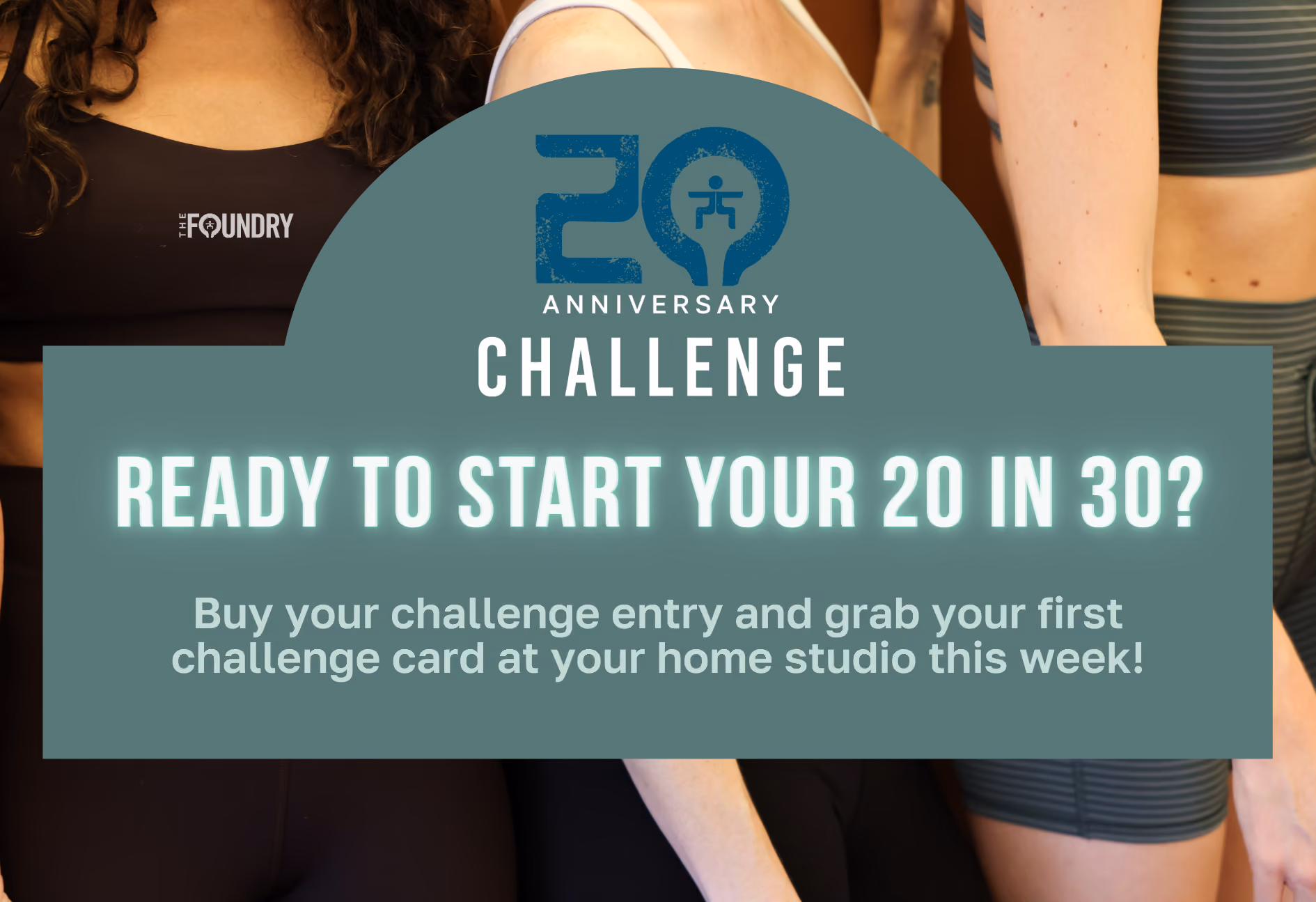 20th anniversary challenge banner asking if you are ready to start 20 in 30 and buy your challenge entry.
