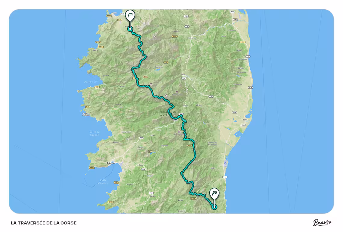 Corsica GR20 route map