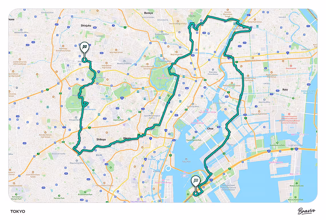 Tokyo route map