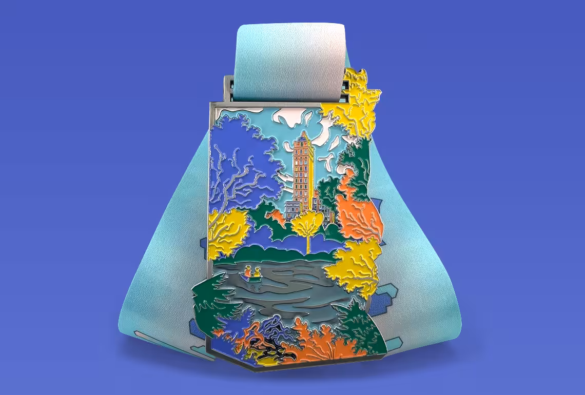 New York Marathon medal back