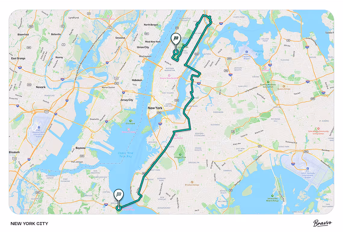 New-York marathon route map
