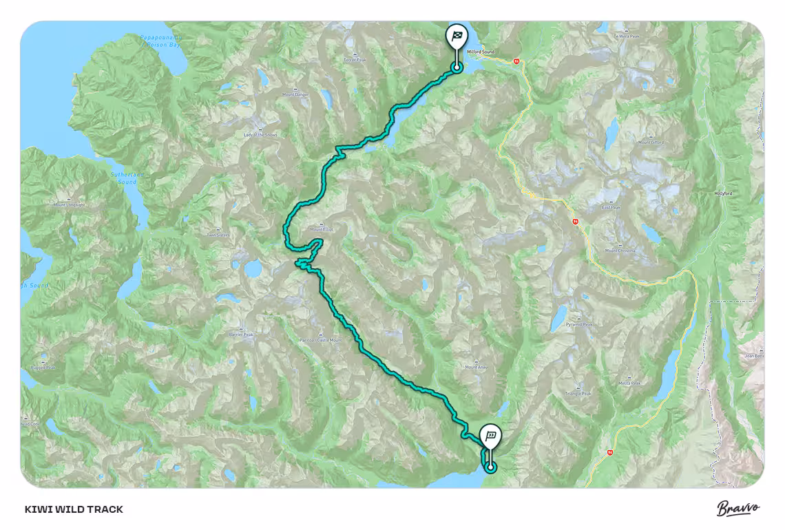 Kiwi Wild Track route map