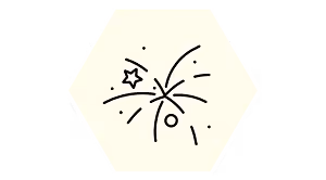 Firework in a hexagon
