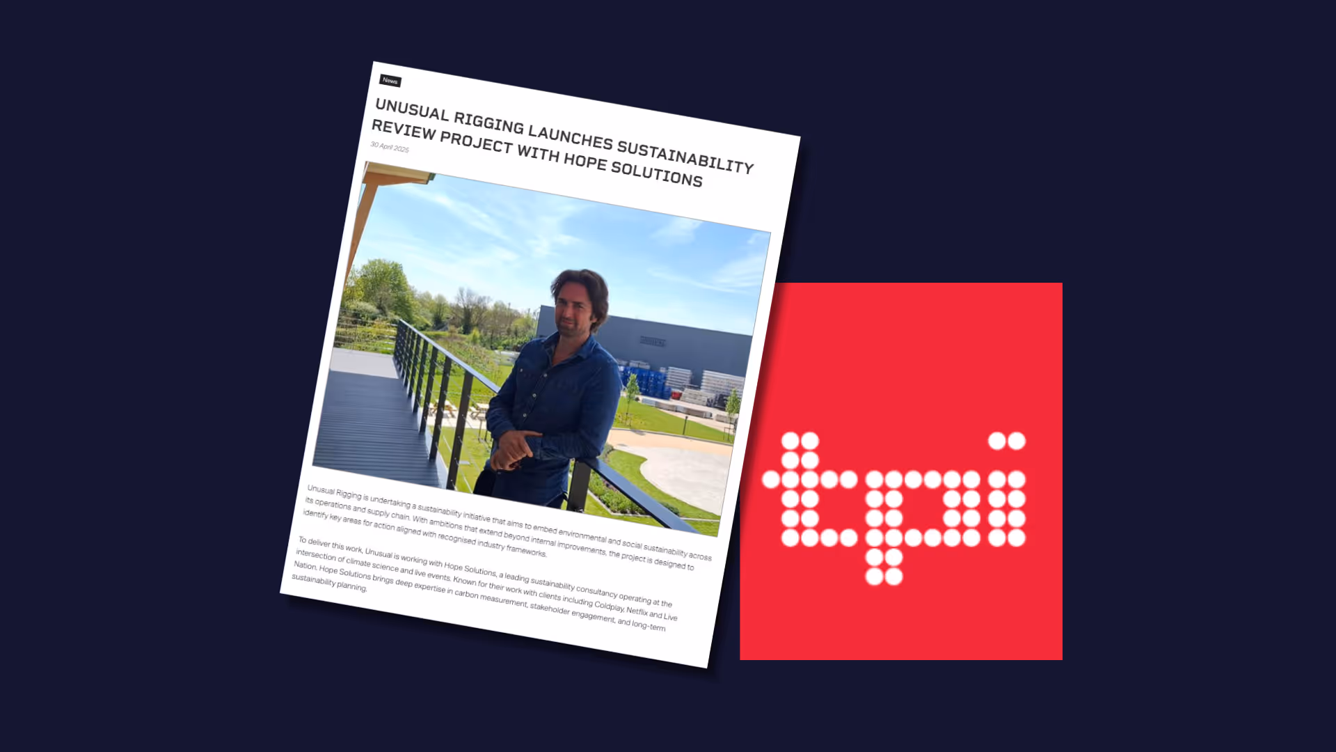 Unusual Rigging Partners with Hope Solutions on Sustainability Initiative