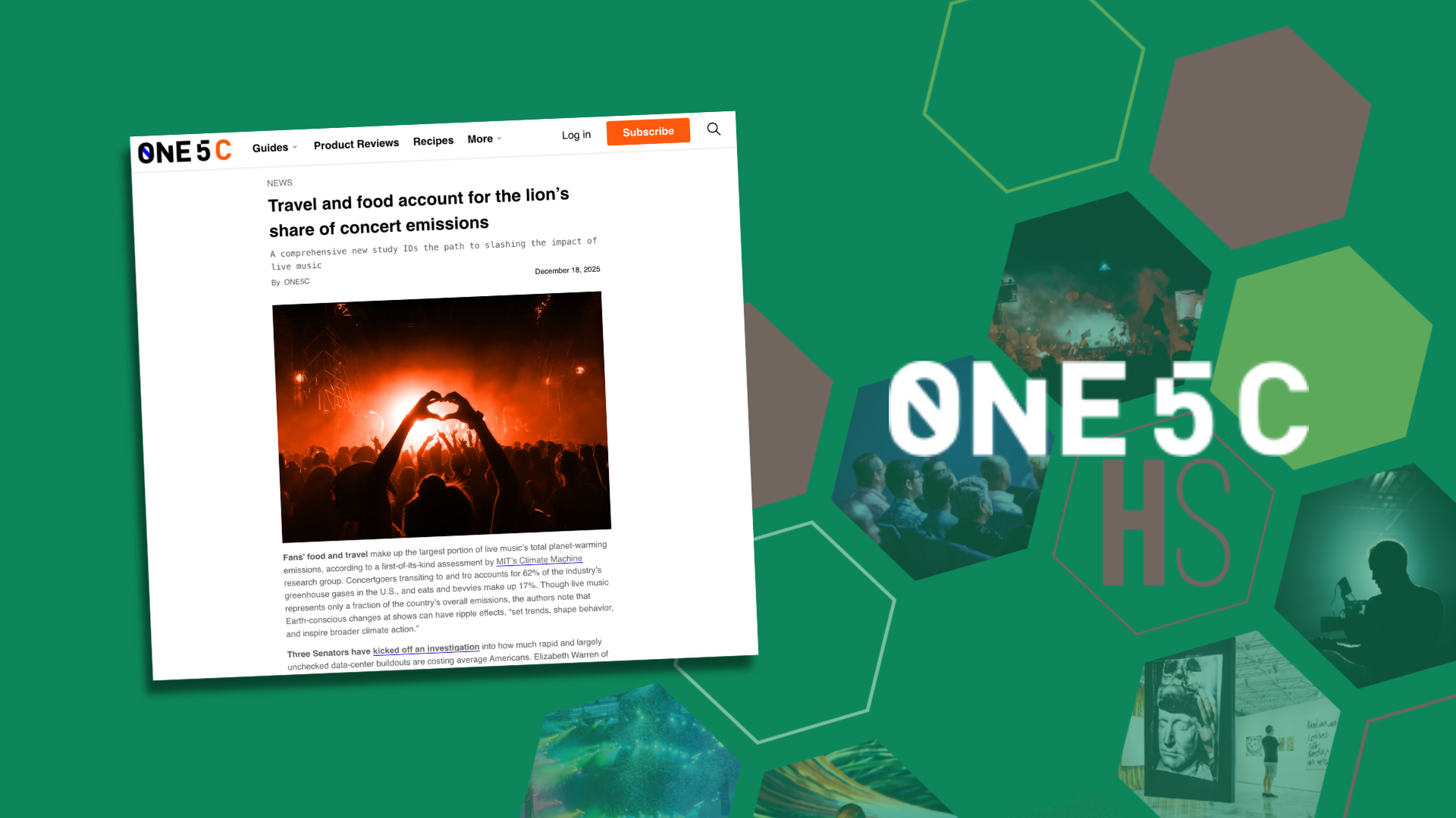 Travel and food account for the lion’s share of concert emissions: One 5 C