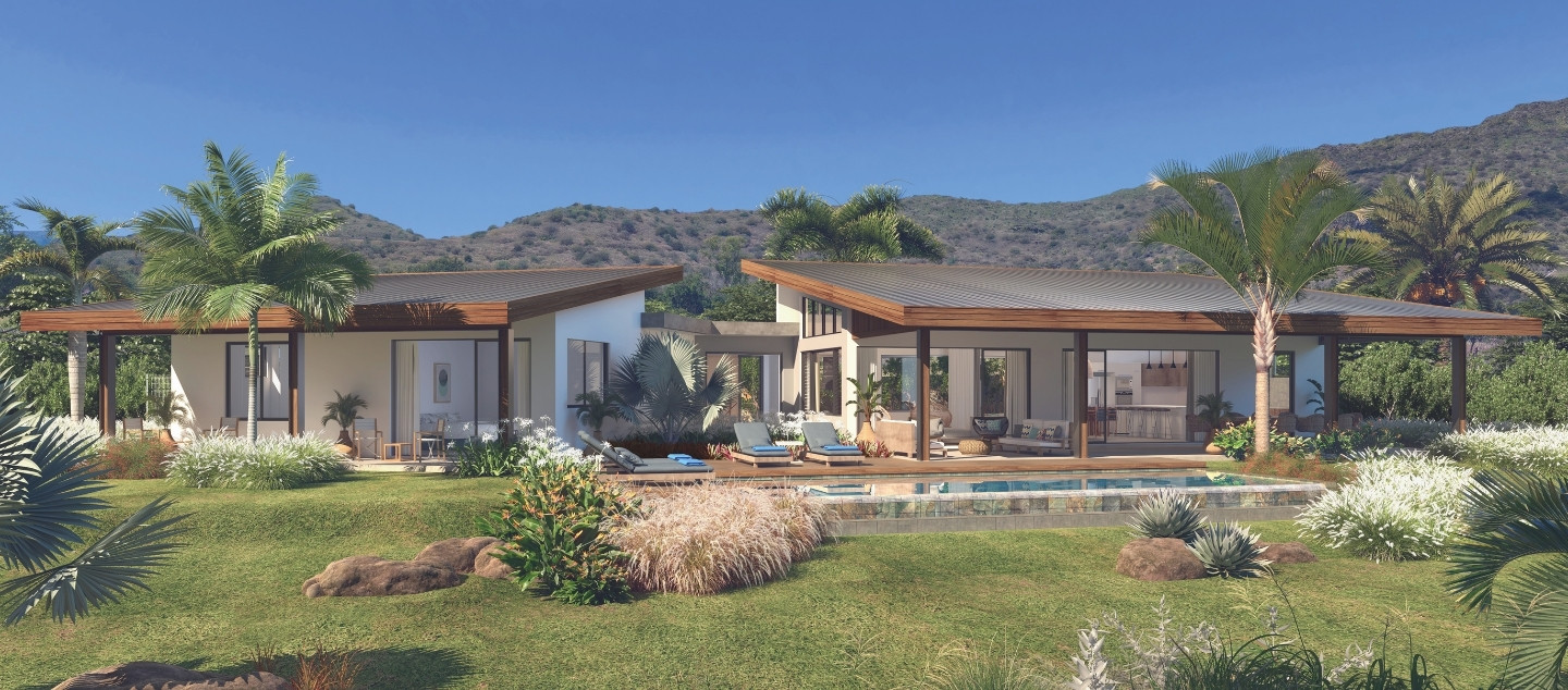 Signature Pool Villa entourée de verdure tropicale à l’île Maurice avec MJ Holidays.