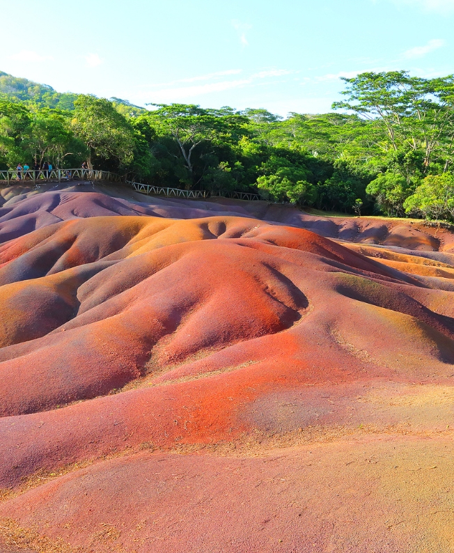 Un paysage haut en couleur à l’île Maurice, reflet de la richesse naturelle et de la vitalité des expériences signées MJ Holidays.