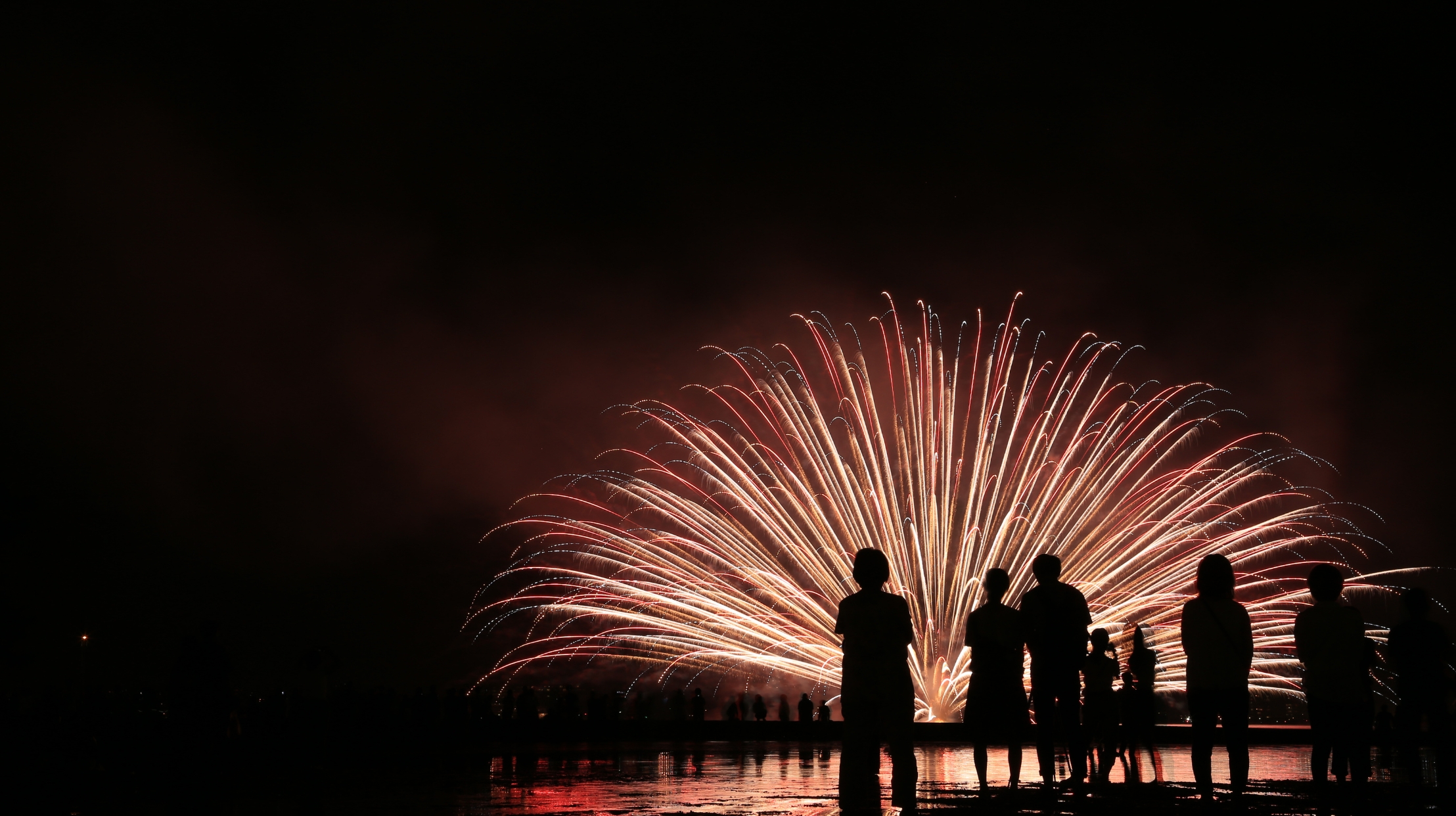 A fireworks display illuminating the sky of Mauritius to celebrate Christmas, creating a magical atmosphere during a stay with MJ Holidays.