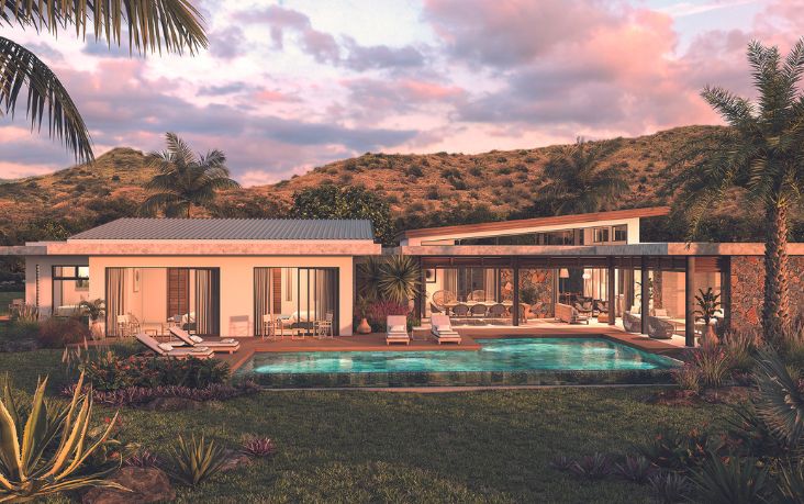 A villa with private pool in Mauritius, offering a luxurious and intimate setting for an exceptional stay with MJ Holidays.