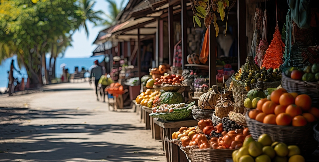 Un étal d’épices variées à l’île Maurice, symbole de la richesse culinaire et culturelle découverte avec MJ Holidays.
