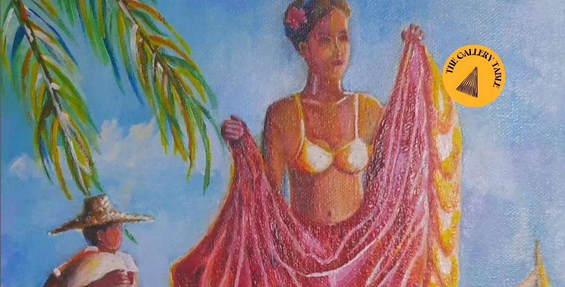 Les œuvres exposées lors du brunch “Expo” à l’île Maurice, illustrant la créativité locale mise en lumière par MJ Holidays.