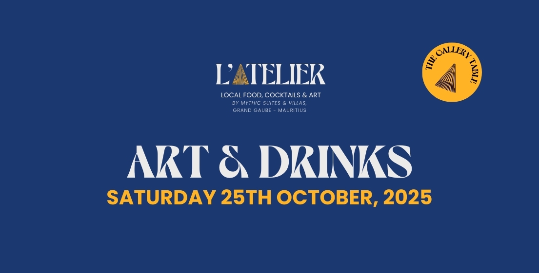 Artistic atmosphere of the Art & Drinks brunch in Mauritius, celebrating local creativity and the refined flavors offered by MJ Holidays.