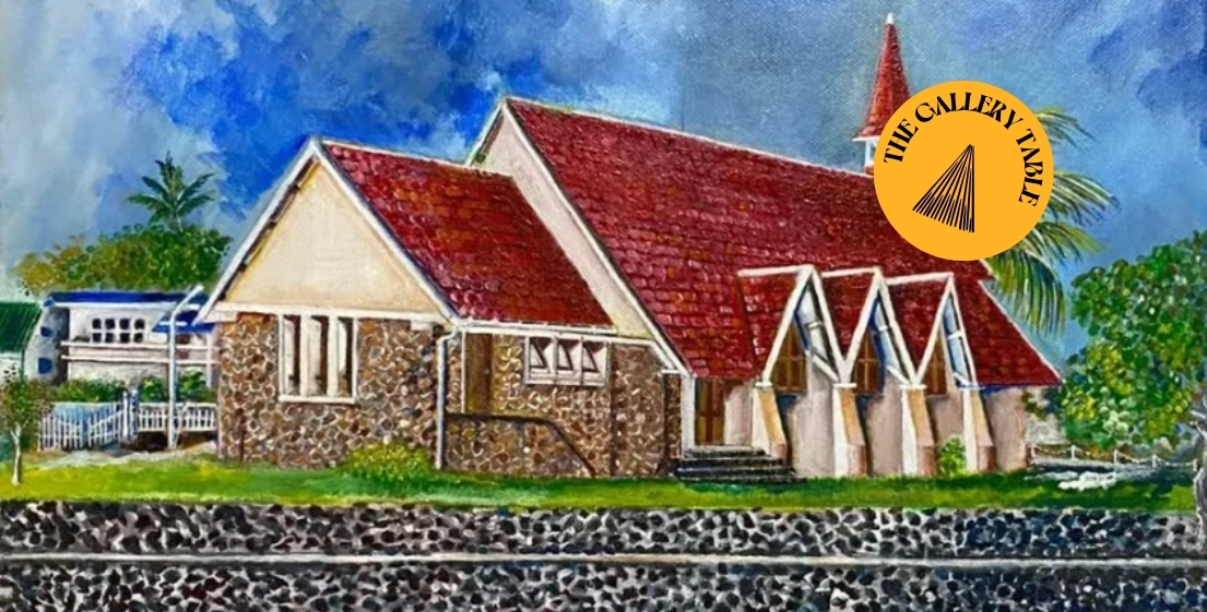 A painting exhibited during the Art & Drinks brunch in Mauritius, highlighting the talent of Mauritian artists supported by MJ Holidays.