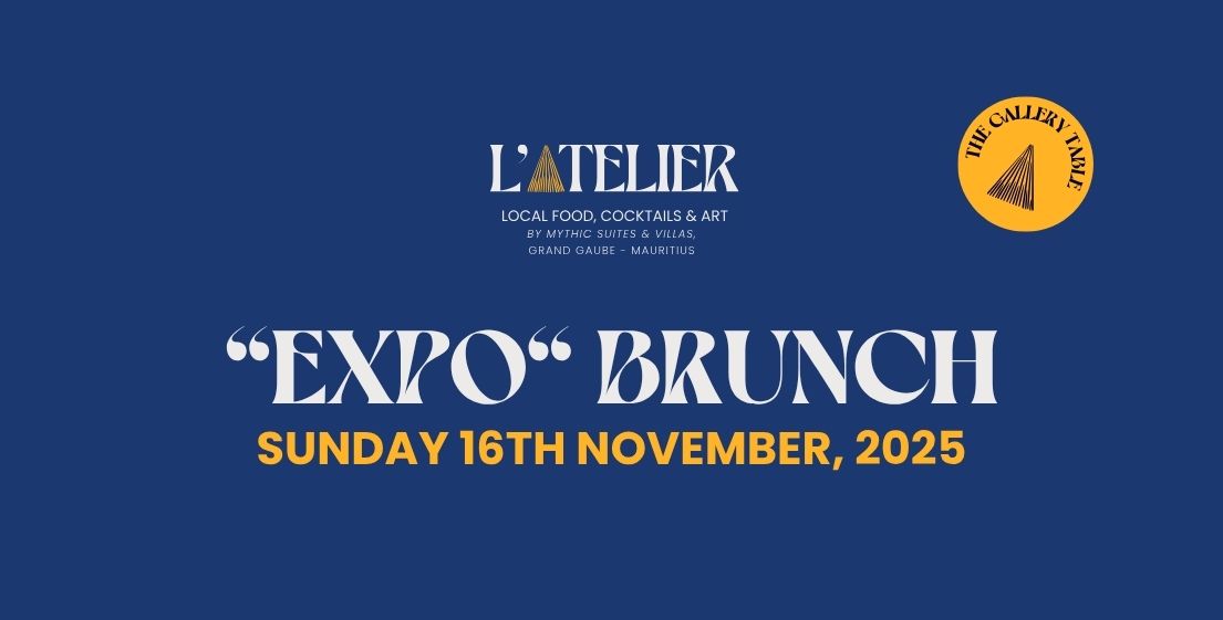 Ambiance artistique et gourmande du brunch “Expo” du 16 novembre 2025 à l’île Maurice, une expérience unique signée MJ Holidays.