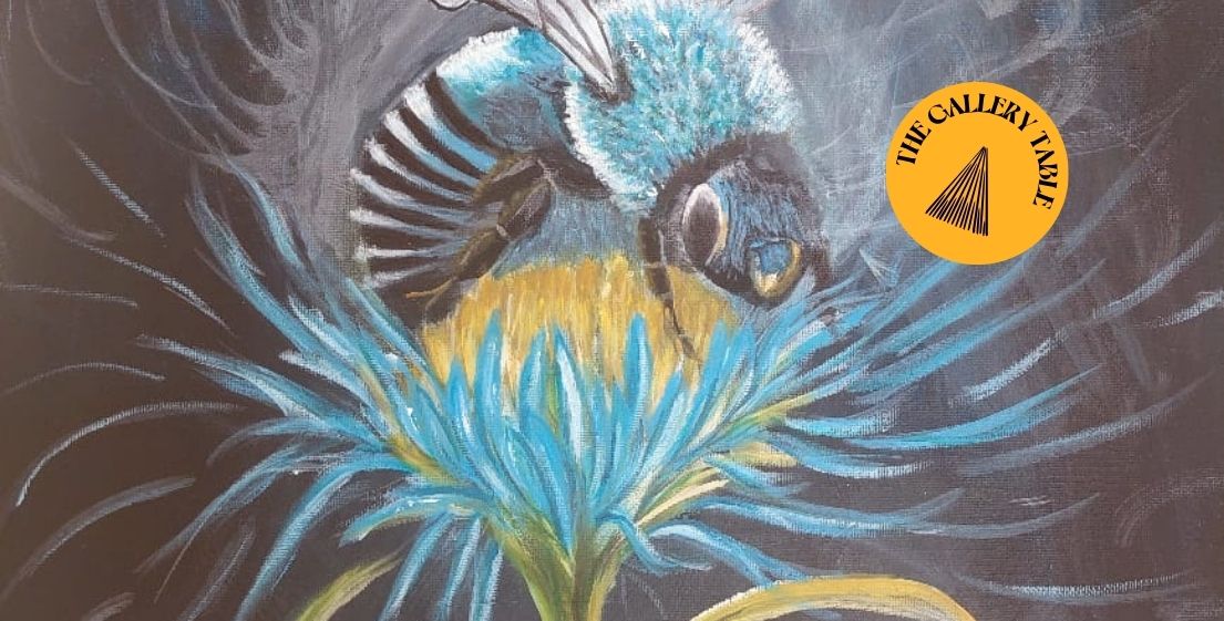 Une photo exposée lors de l’événement Art & Drinks à l’île Maurice, mettant en avant le talent et la créativité des artistes soutenus par MJ Holidays.