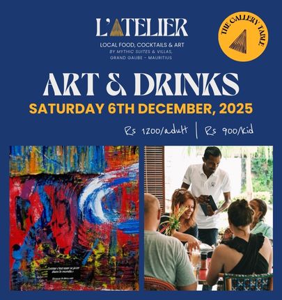 L’événement Art & Drinks du samedi 06 décembre 2025 à l’île Maurice, un atelier artistique et convivial organisé par MJ Holidays.