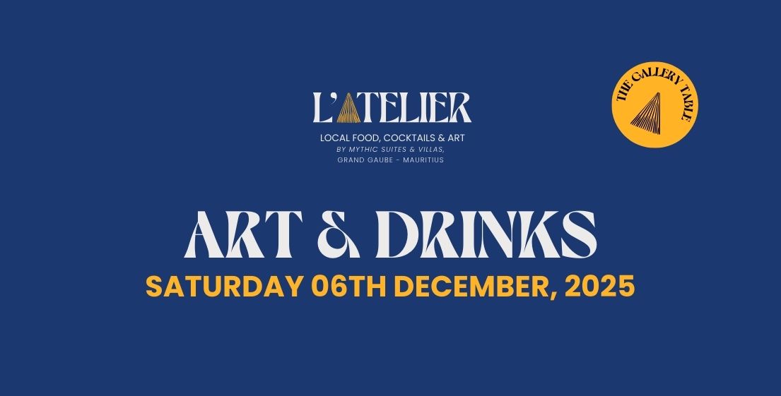 Ambiance détendue du Art & Drinks à l’île Maurice, mêlant art local, gastronomie et moments de partage avec MJ Holidays.