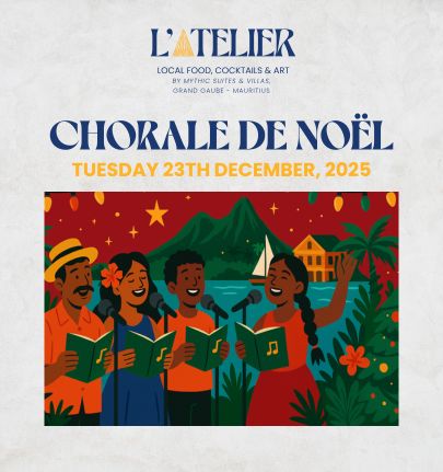 Chorale de Noël du lundi 23 décembre 2025 à l’île Maurice, un moment chaleureux mêlant harmonies festives, esprit des fêtes et ambiance tropicale enchantée avec MJ Holidays.