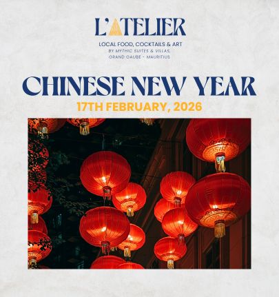 Nouvel An chinois à L’Atelier Restaurant à l’Île Maurice, un rendez-vous festif et raffiné célébrant les traditions et les saveurs asiatiques à travers une expérience gastronomique d’exception, dans une atmosphère élégante et tropicale signée MJ Holidays.