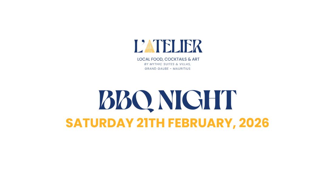 Ambiance chaleureuse et conviviale pour la BBQ Night à l’Île Maurice, célébrant le plaisir du partage autour d’une expérience barbecue savoureuse, dans l’élégance tropicale signée MJ Holidays.