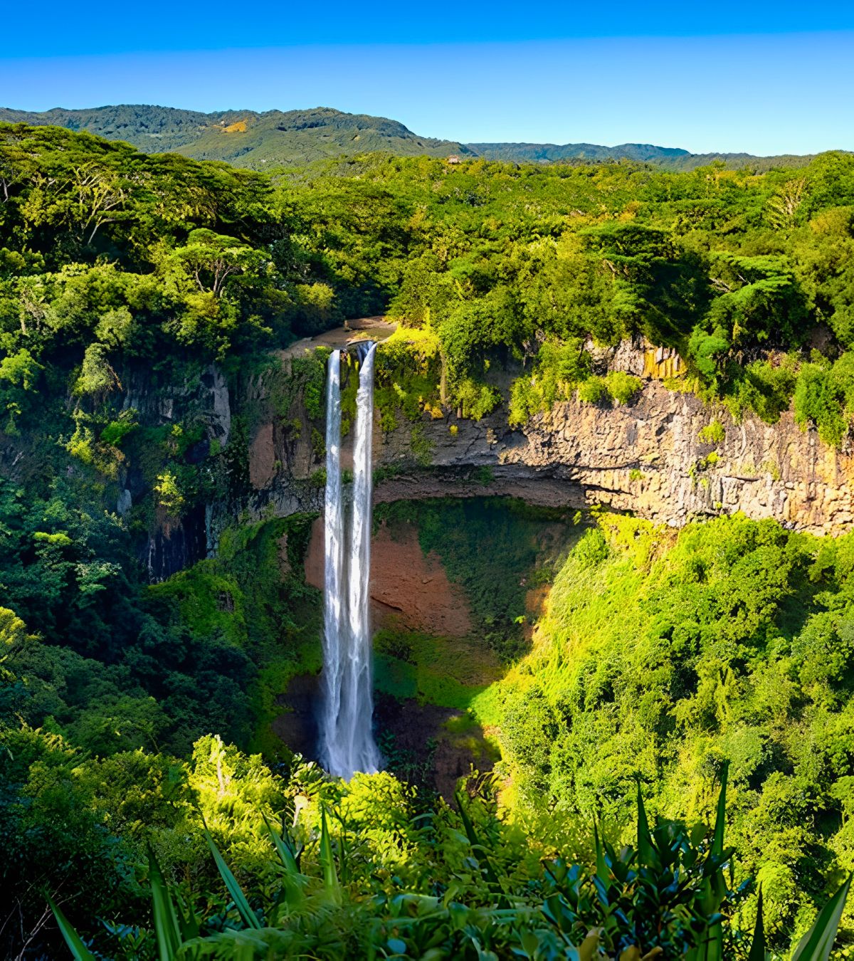 Colourful landscape of Chamarel in Mauritius, an iconic site discovered with MJ Holidays.