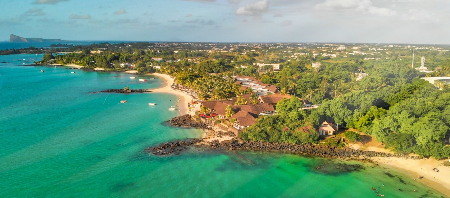 Baie et bateaux à Grand Baie, nord de l’île Maurice
