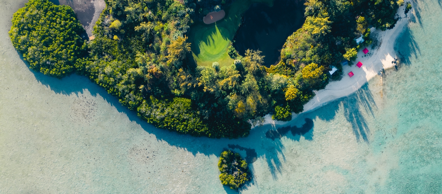 Green d’un parcours de golf à l’île Maurice