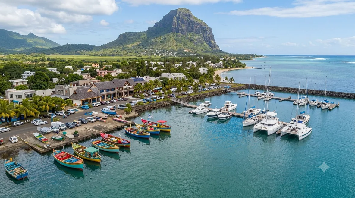 Port de Rivière Noire au pied du Morne Brabant