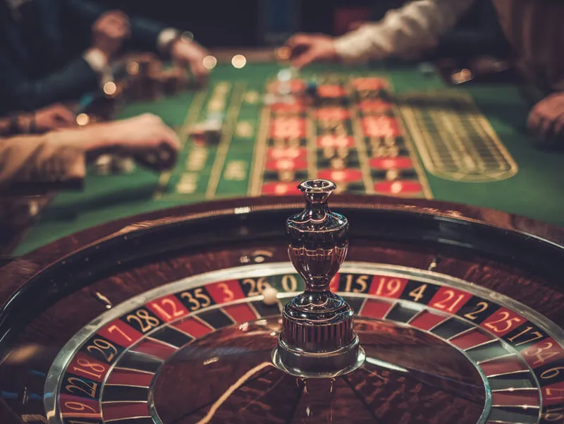 roulette wheel in casino