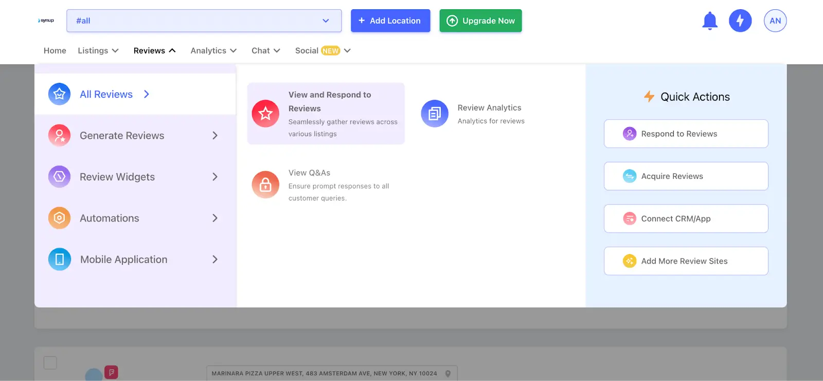 Synup Review Management Tool
