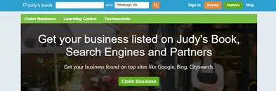 A screenshot of claim your business page on Judy's Book
