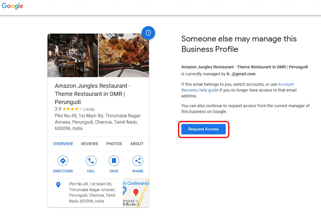Recover Google Business Listing