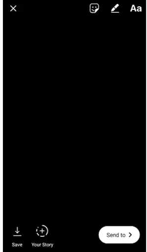 A photo of Instagram's story sharing mode