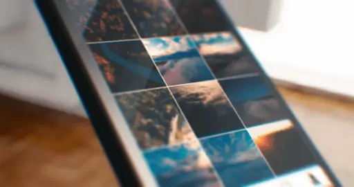 A photo of a mobile phone gallery