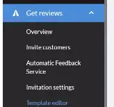 A screenshot of the Get Reviews menu on Trustpilot