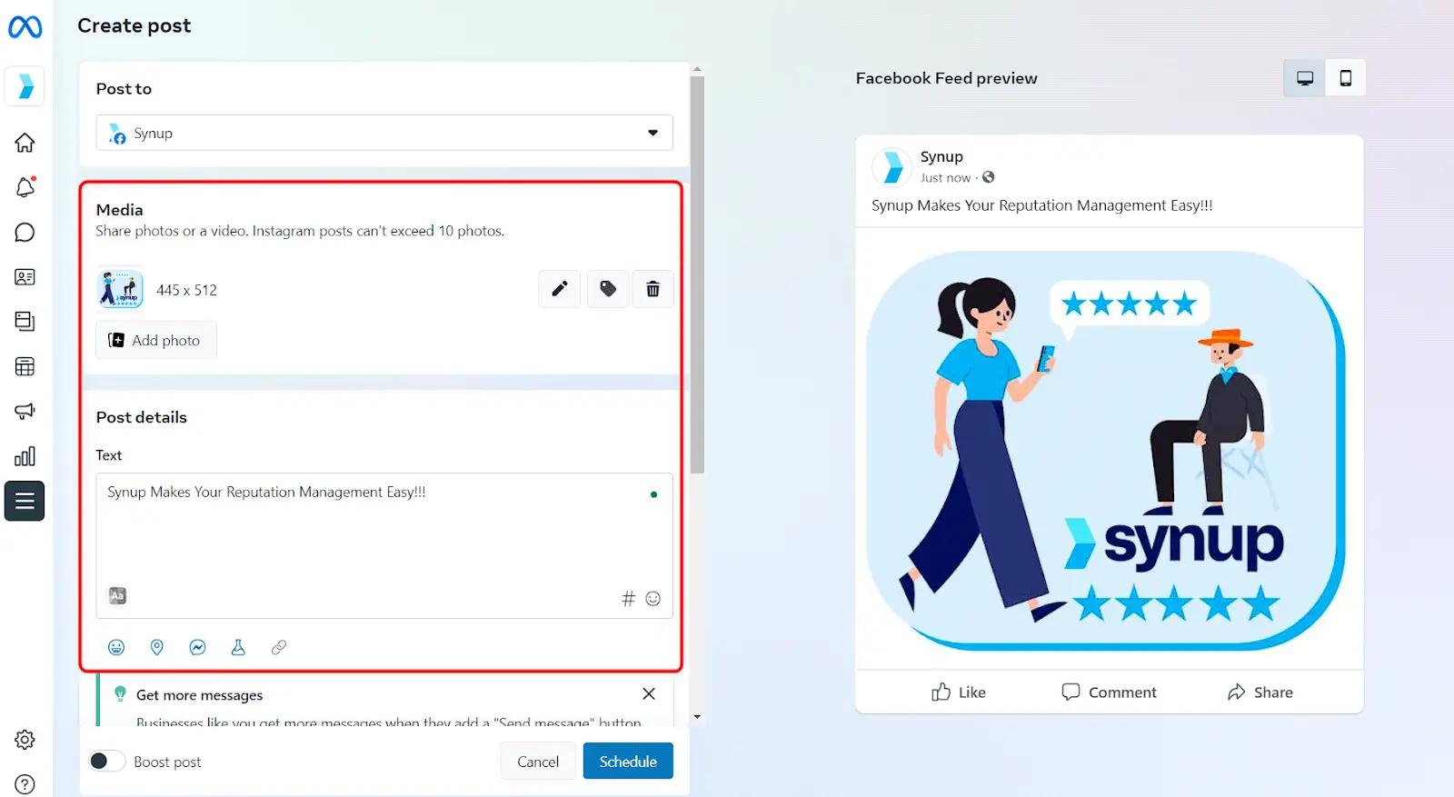 Meta Business Suite - Post Creation 