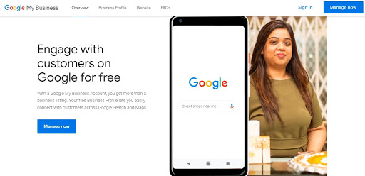 The sign-in page for Google My Business