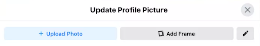 A screenshot of update profile picture option on Facebook for business