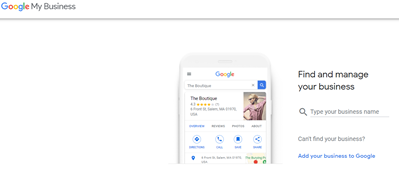 A screenshot of Google My Business' mobile site 