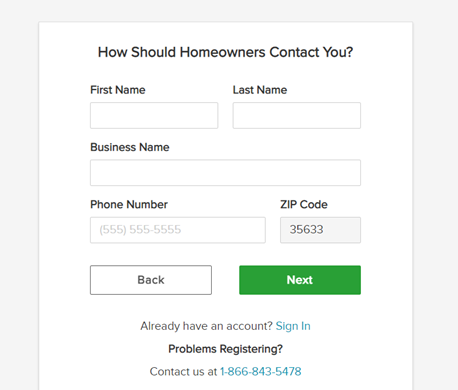 A screenshot of the broker information page