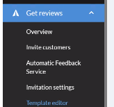 A screenshot of the Get Reviews menu on Trustpilot