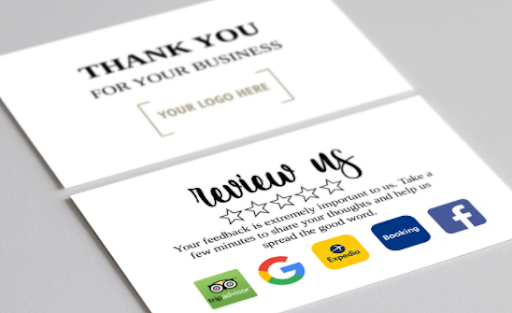 A photo of a Trustpilot co-branded Thank You note