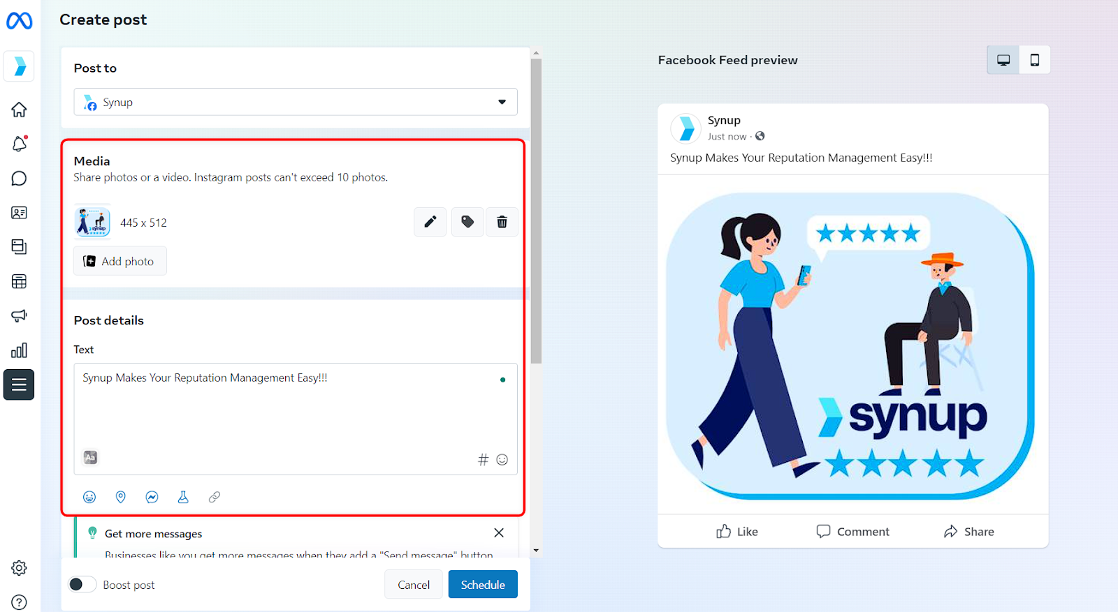 Meta Business Suite - Post Creation 