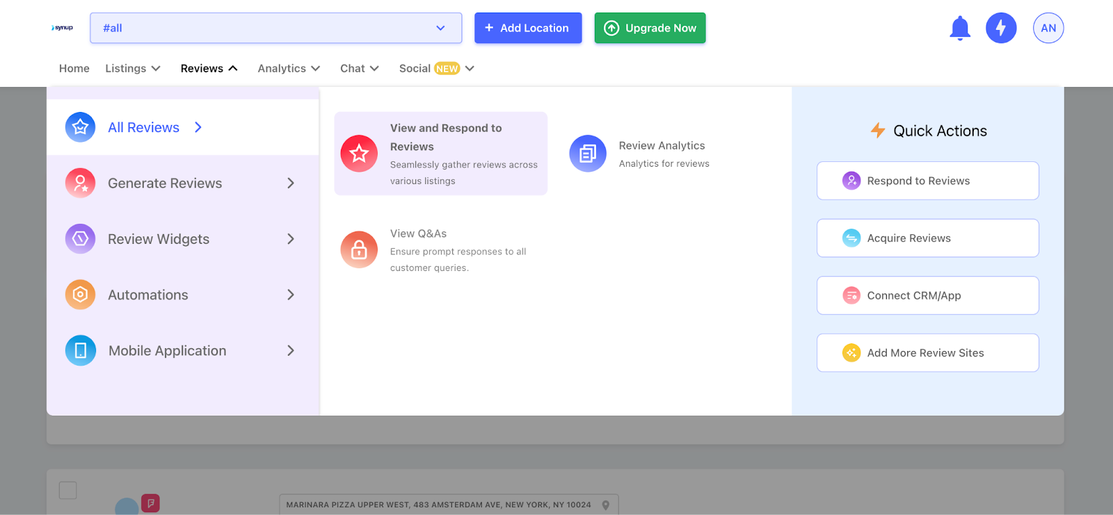 Synup Review Management Tool