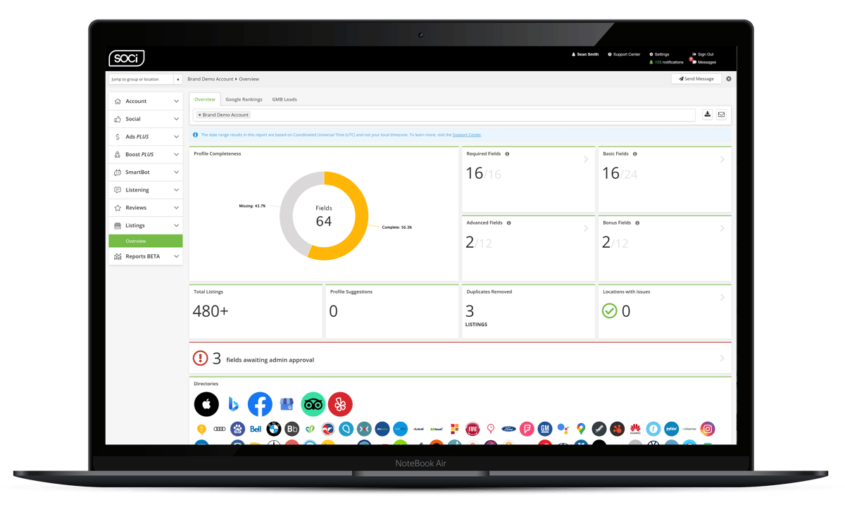 SOCi Demo - Listings