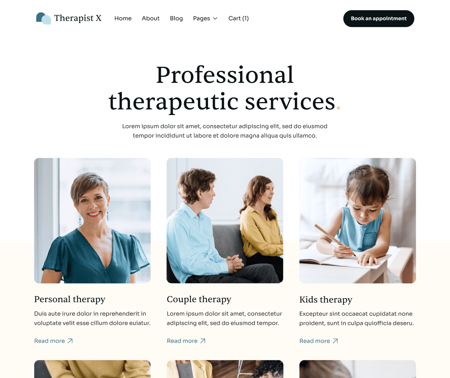Therapist X - Service Main Page - Therapy Webflow Template
