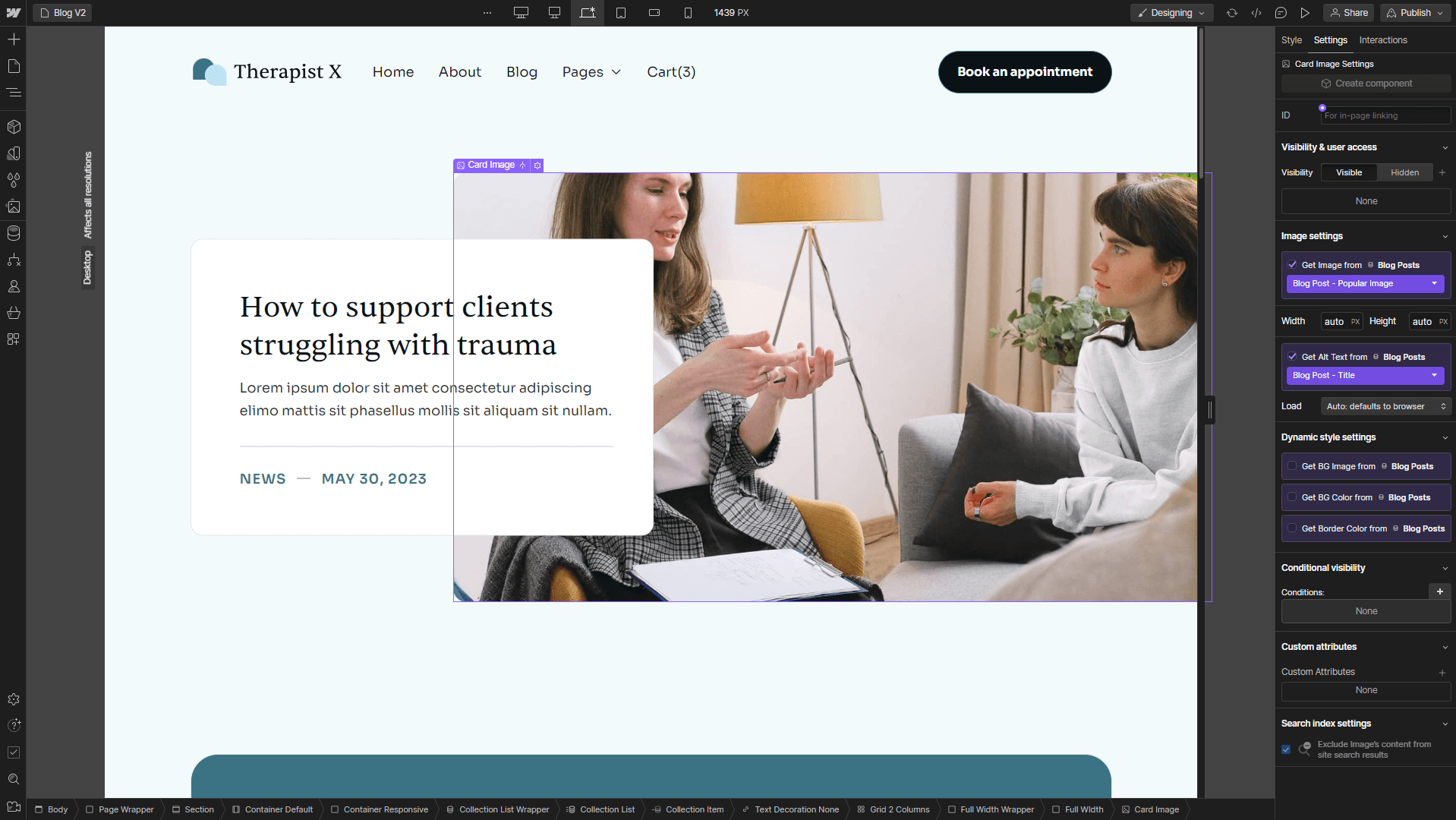 CMS Content - Therapist X Webflow Template