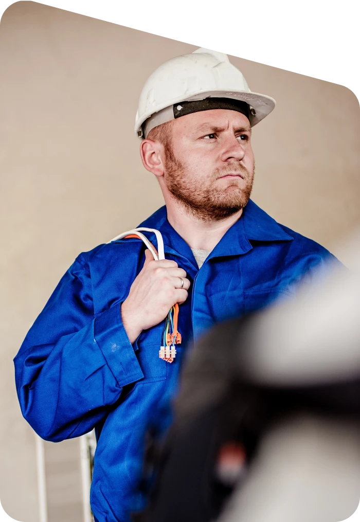 Electrician is working