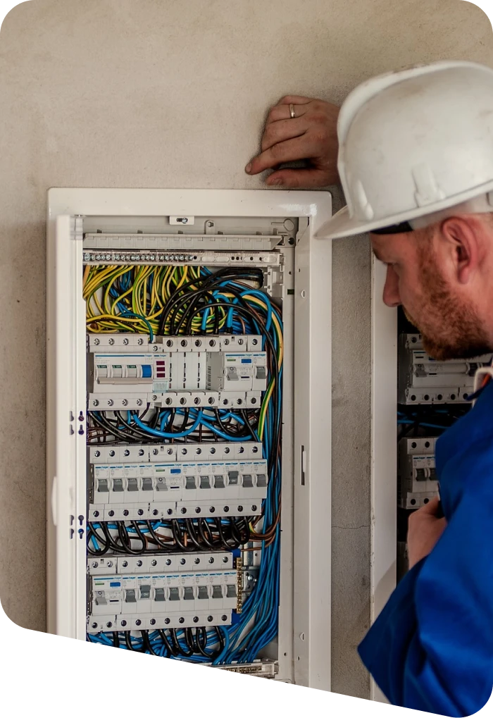 Electrician is working