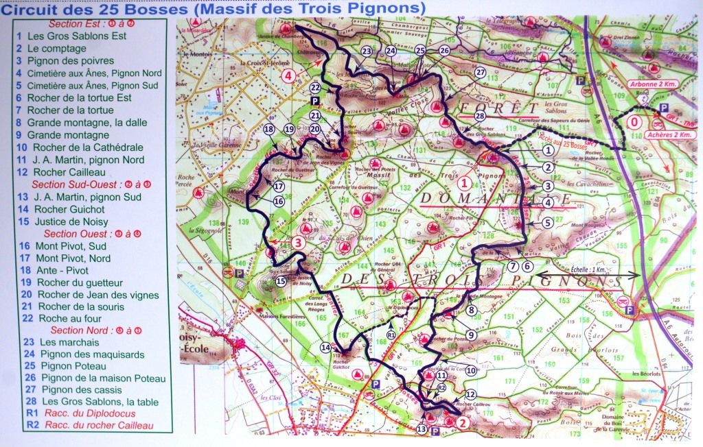 Carte du circuit des 25 bosses
